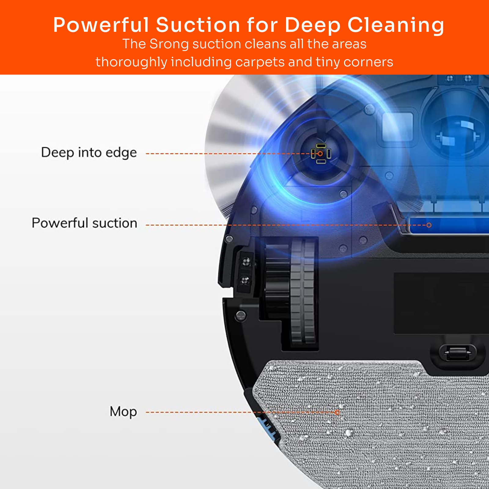 Powerful suction for deep cleaning