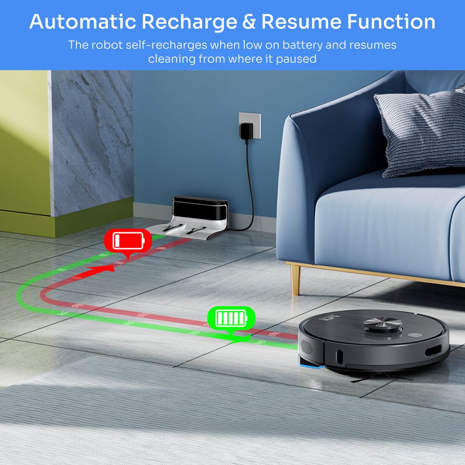 Automatic Recharge & Resume function