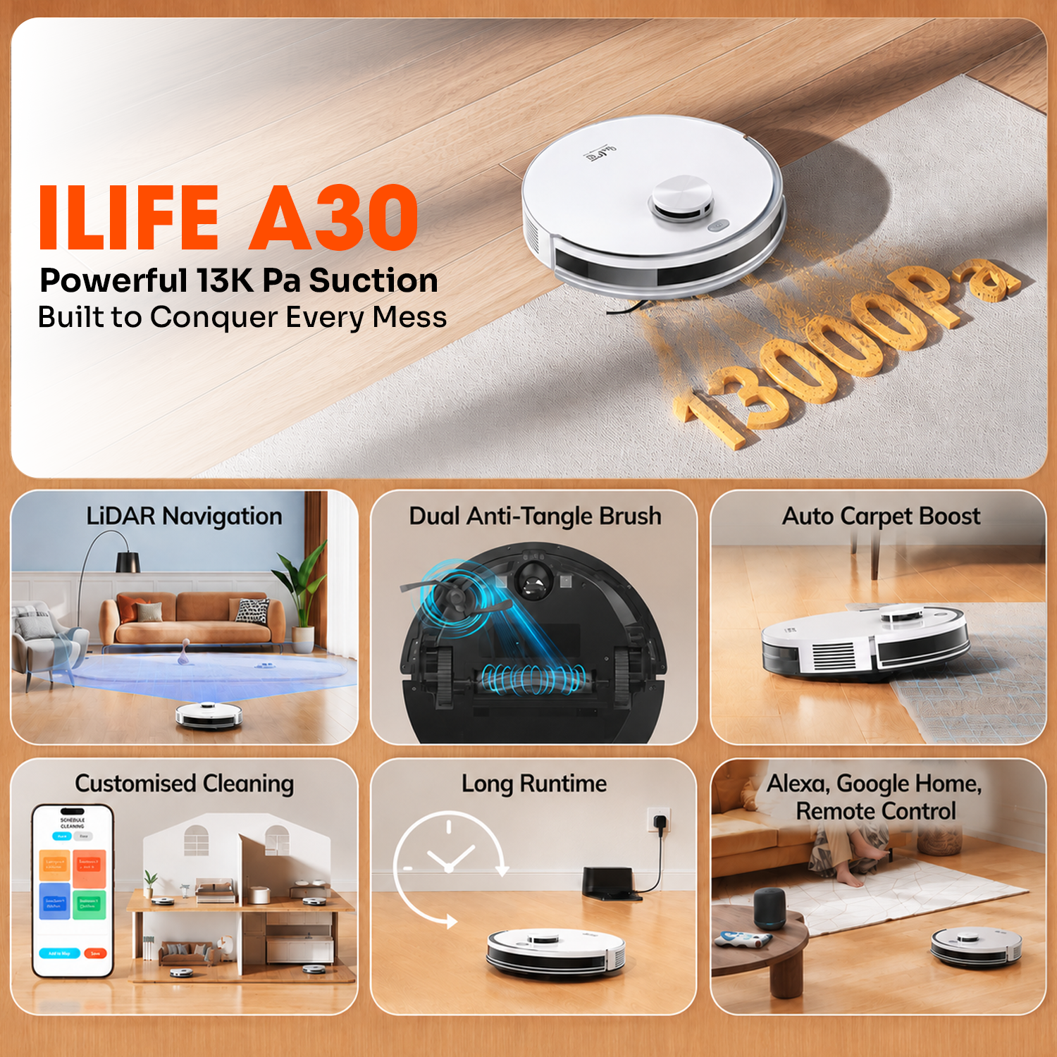 A30 LiDAR Robotic Vacuum Cleaner