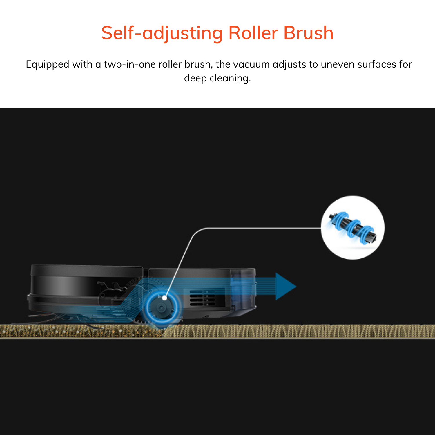 Self adjusting roller brush