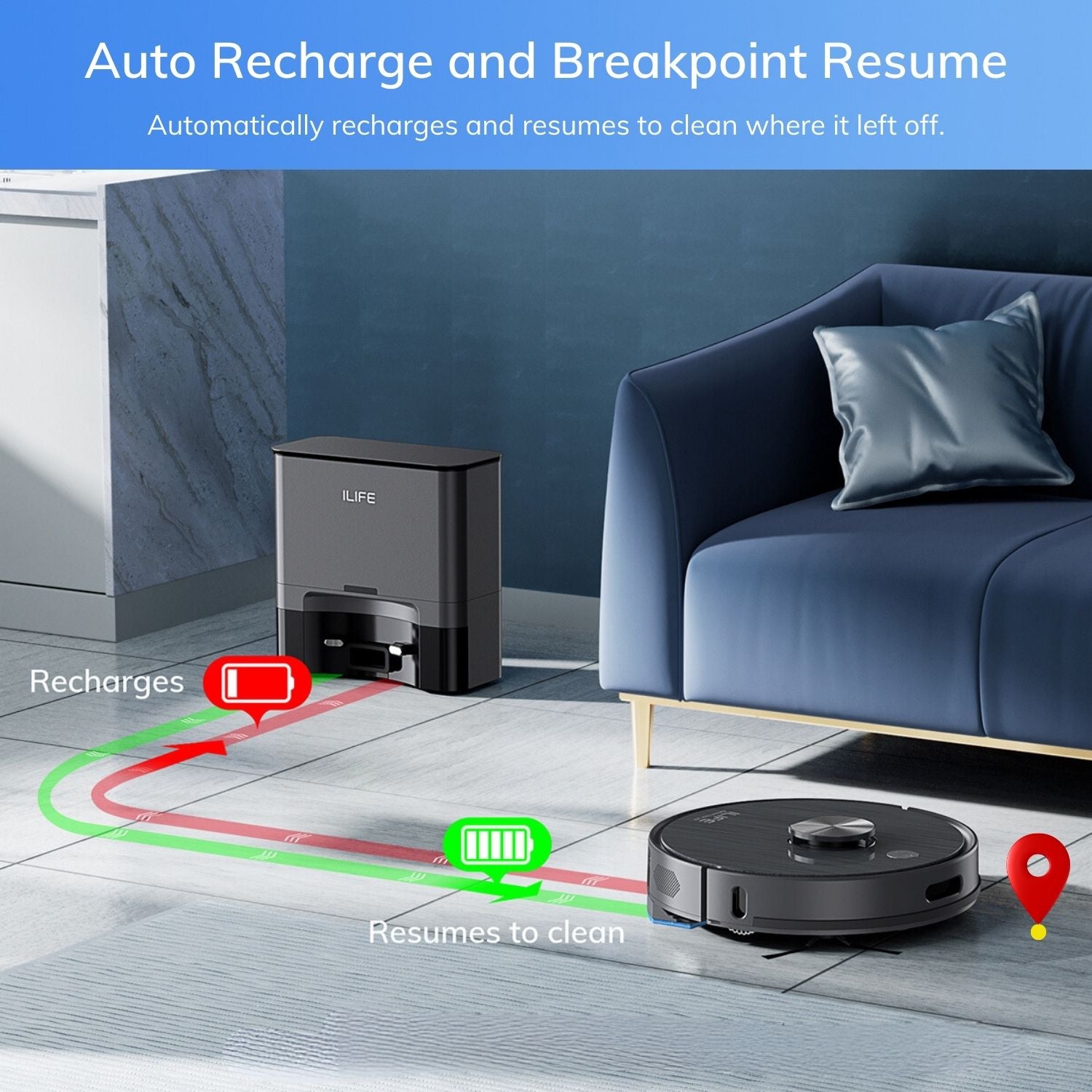 Auto Recharge & breakpoint resume 