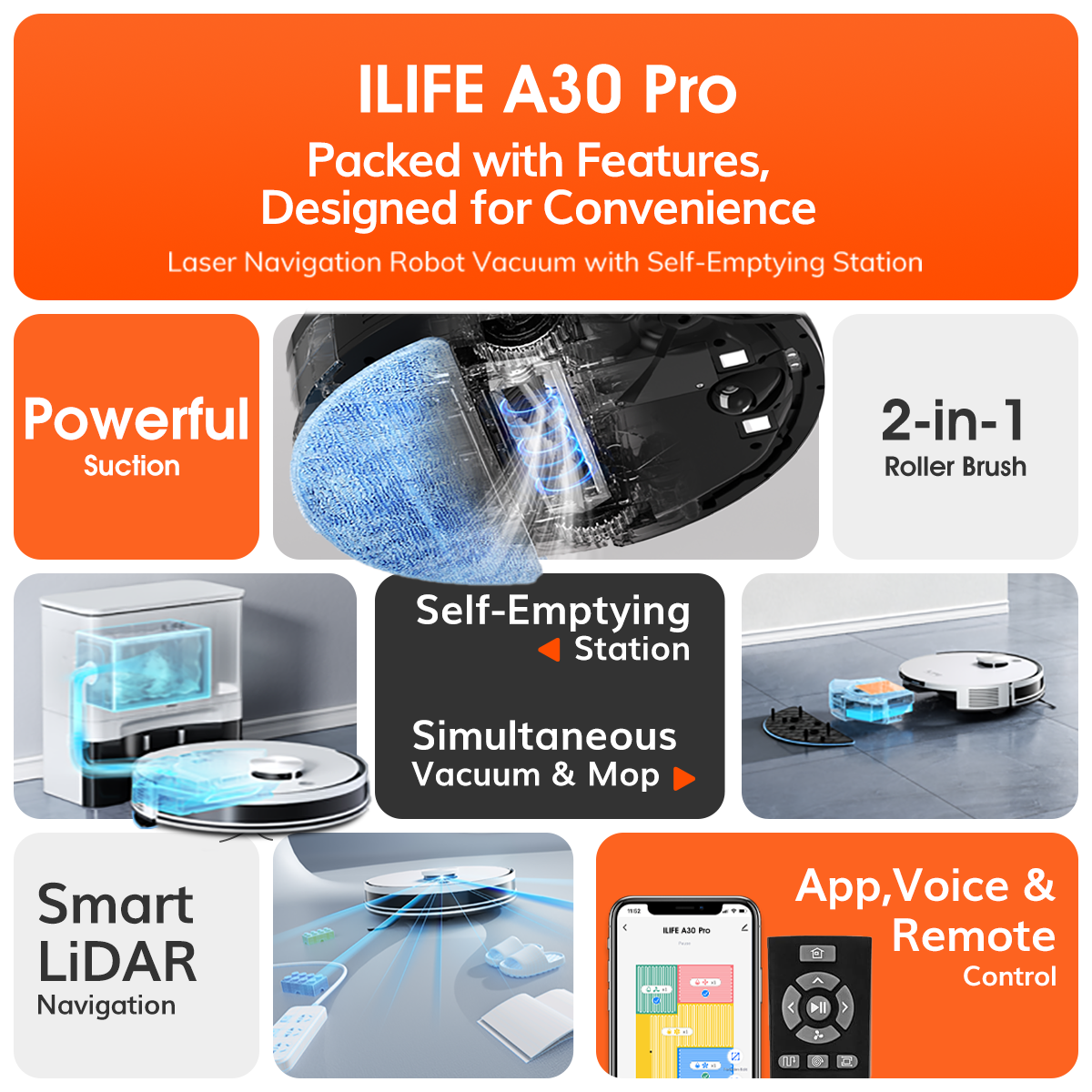 A30 Pro Smart Robot Vacuum and Mop for Home