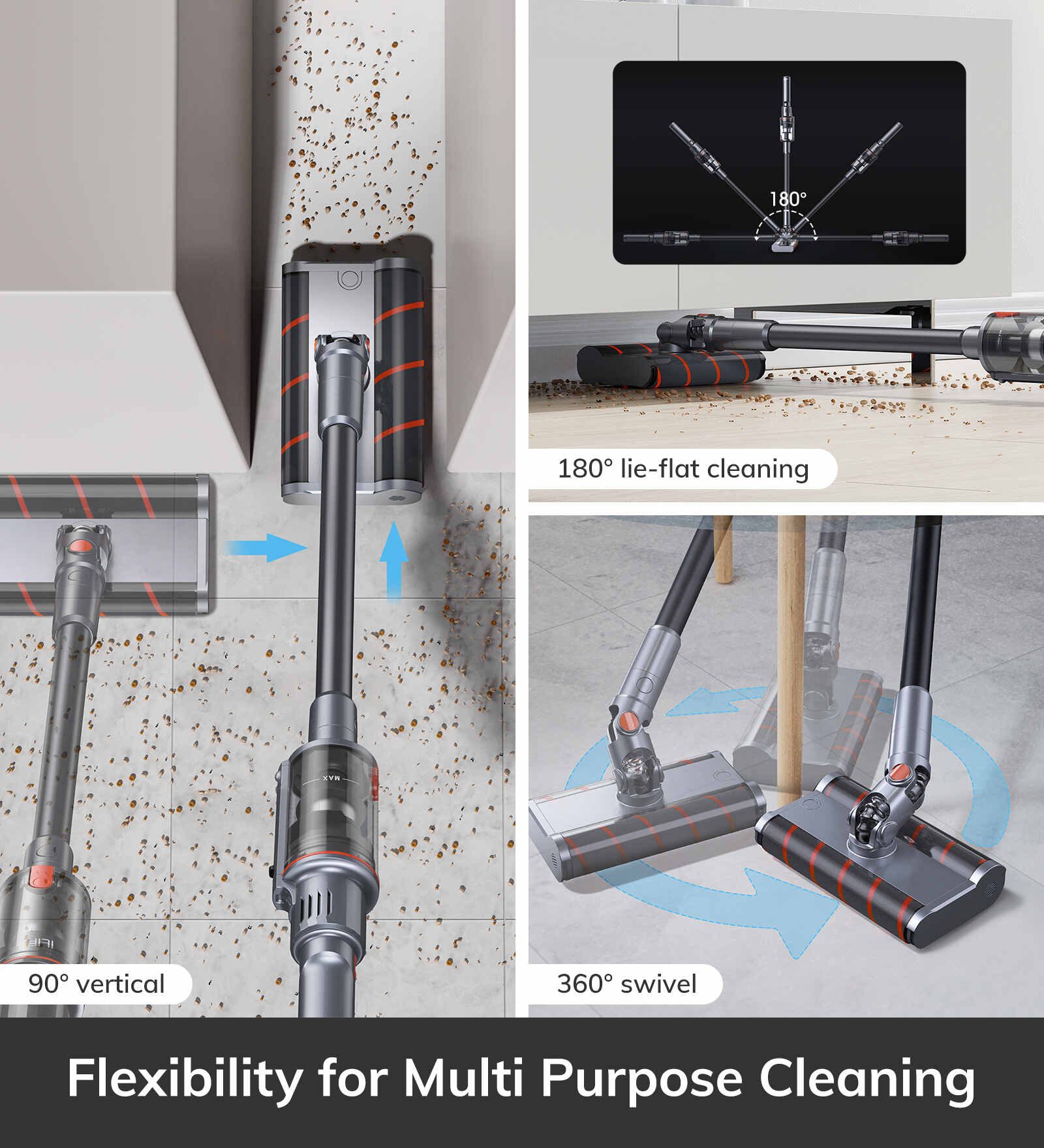 Flexibility for multi purpose cleaning 