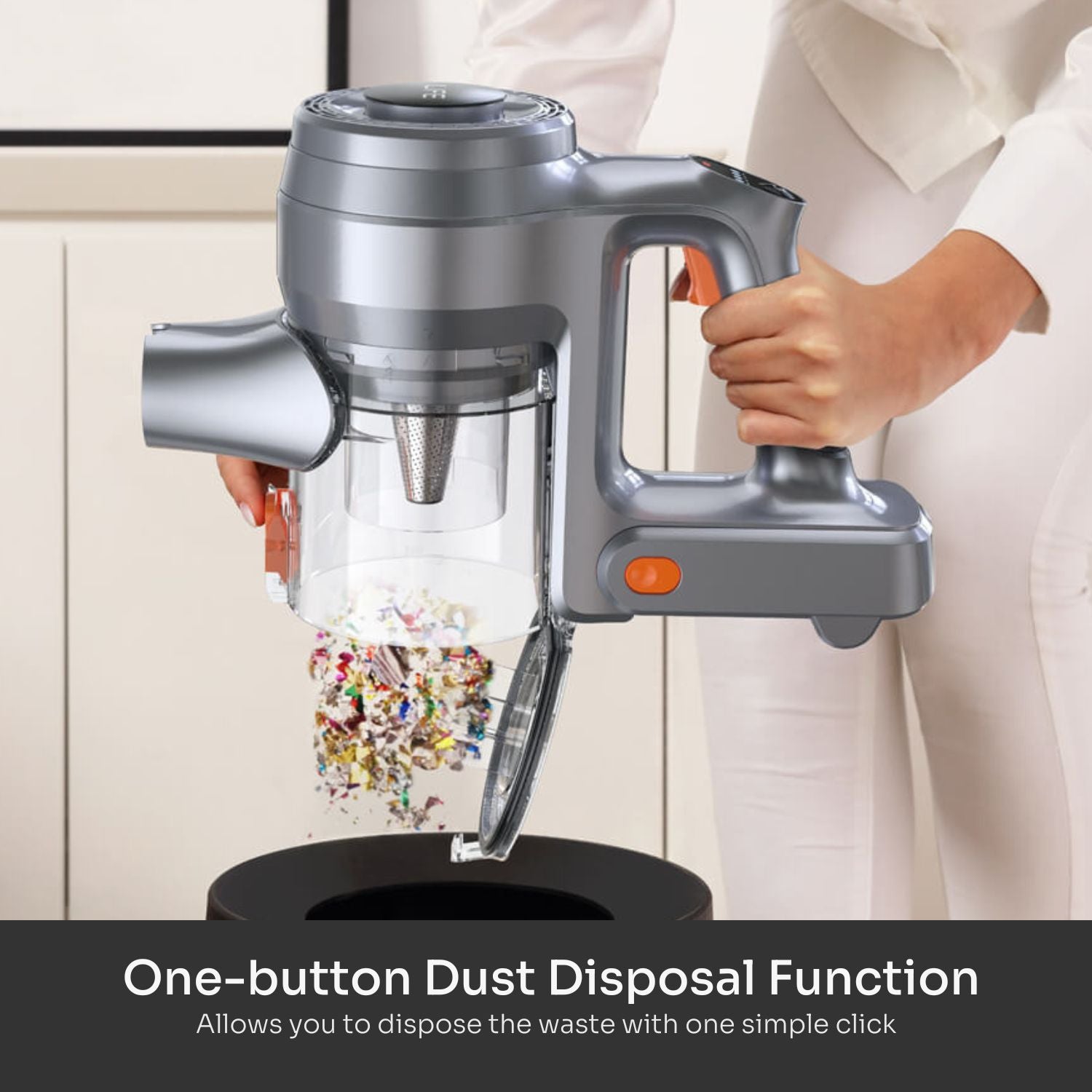 One Button dust Disposal Function