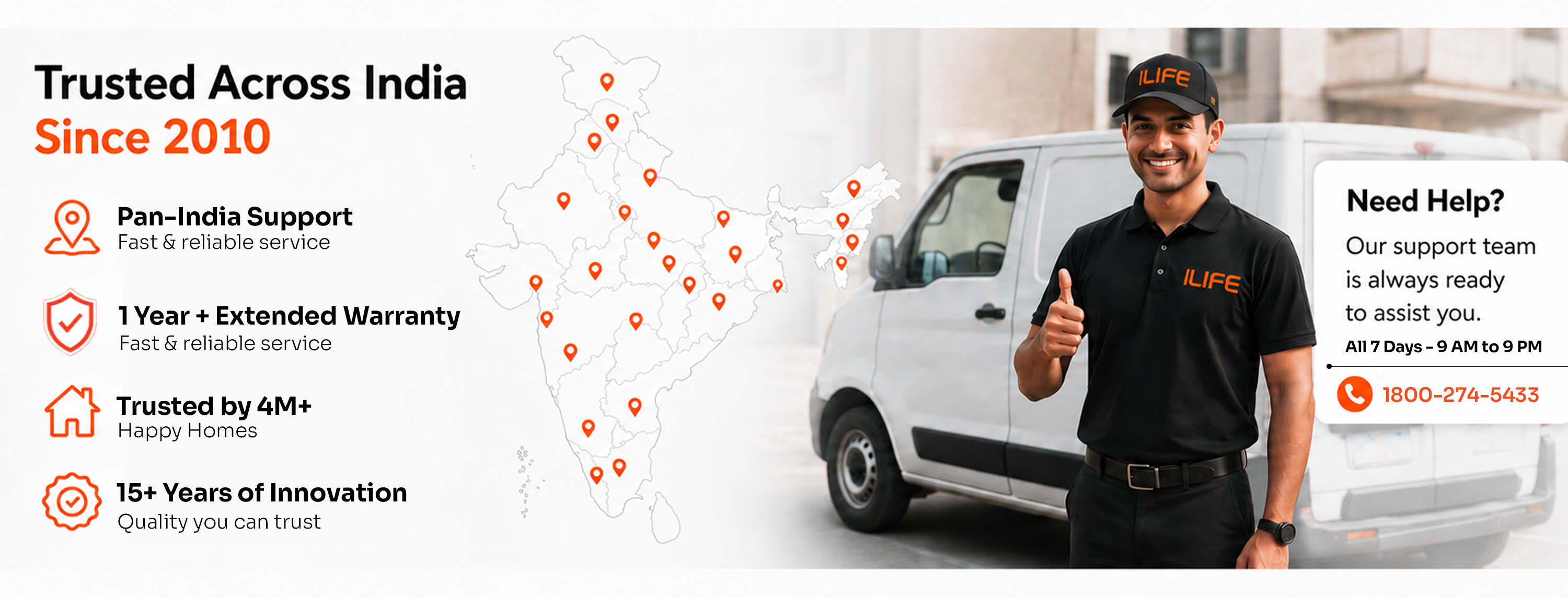 ILIFE customer support team providing service for robot vacuum cleaners across India